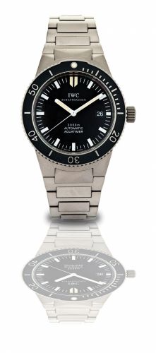 IWC. A titanium automatic bracelet watch with box and papers