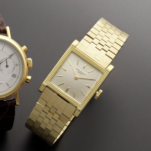 Patek Philippe. An 18ct gold manual wind bracelet watch