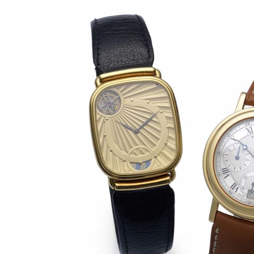 Audemars Piguet. A fine and rare 18ct gold wristwatch with visible one-minute tourbillon regulator and oscillating weight