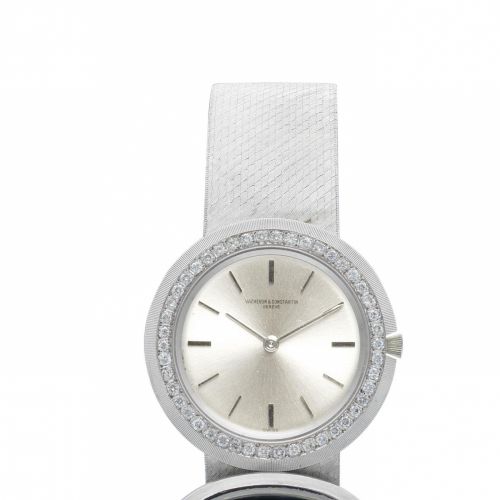 Vacheron Constantin. An 18ct white gold diamond set manual wind bracelet watch
