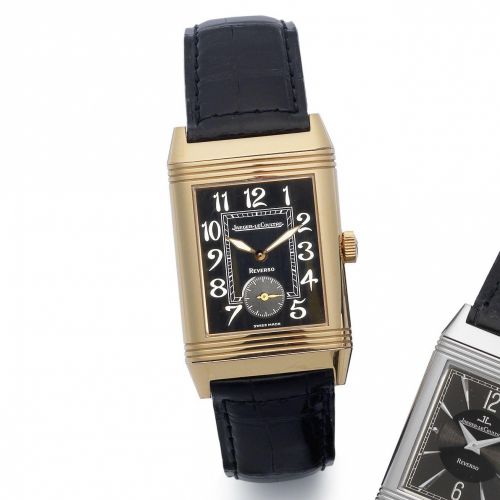 Jaeger-LeCoultre. A fine 18ct gold manual wind reversible wristwatch