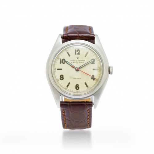 Rolex. A stainless steel center seconds wristwatch