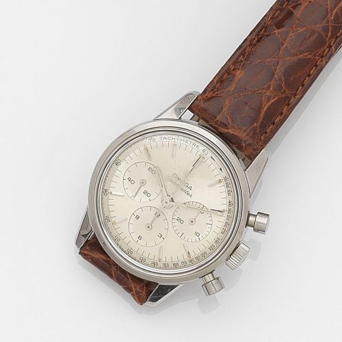 Omega. A stainless steel manual wind chronograph wristwatch