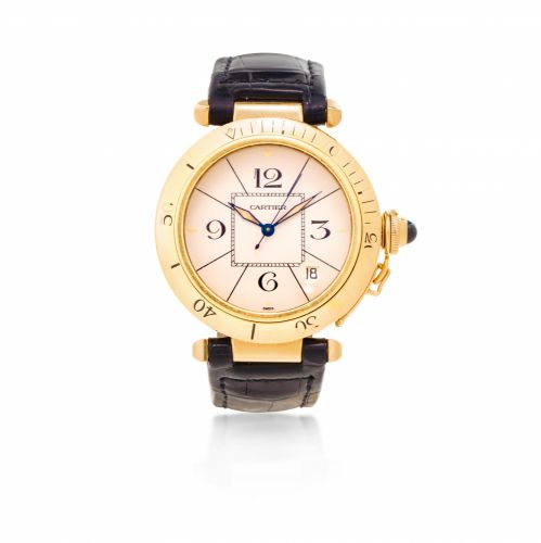 Cartier. An 18K gold automatic wristwatch with date