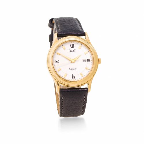 Piaget. An 18K gold automatic centre seconds wristwatch with date