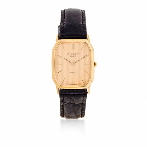 Patek Philippe. An 18K gold wristwatch, retailed by Gübelin