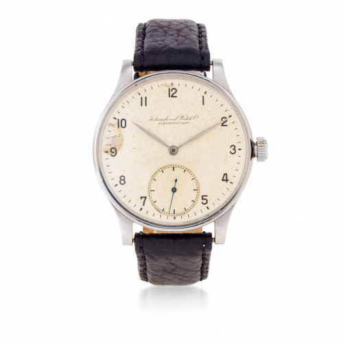 IWC. A rare stainless steel oversized wristwatch