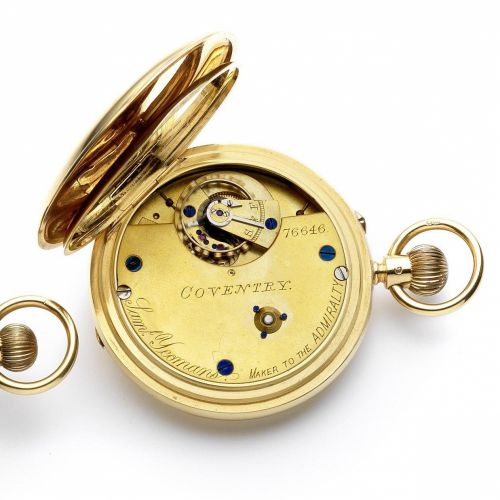 Sam Yeomans. A fine 18ct gold early 20th century full hunter keyless wind pocket watch