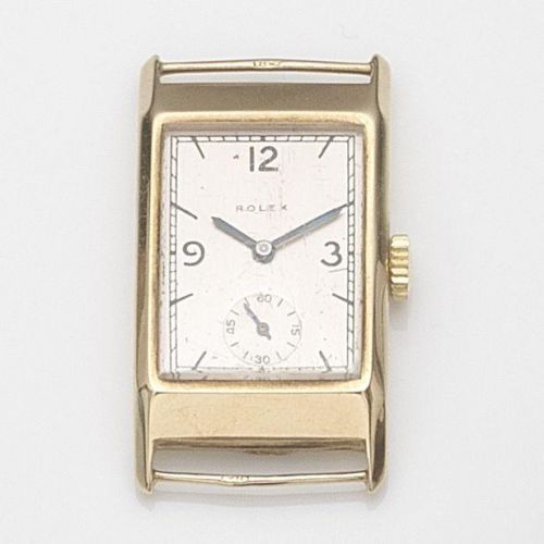 Rolex. A 9ct gold manual wind watch head