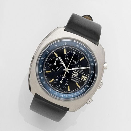 Omega. A stainless steel manual wind calendar chronograph wristwatch