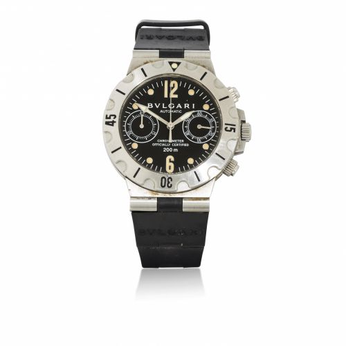 Bulgari. A stainless steel automatic diver's chronograph wristwatch