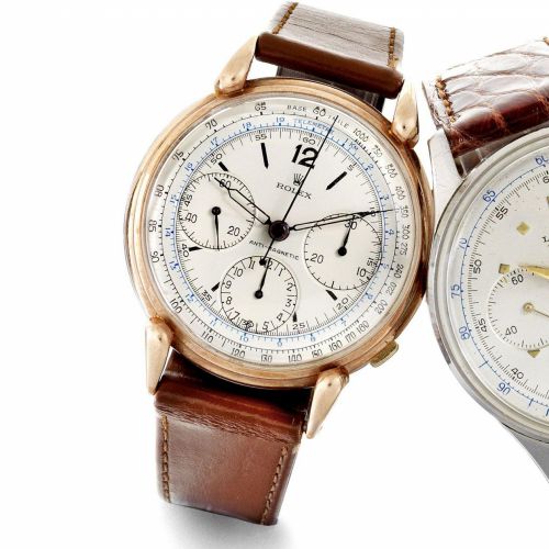 Rolex. A steel and gold manual wind chronograph wristwatch