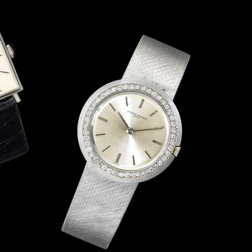 Vacheron Constantin. An 18ct white gold and diamond set manual wind bracelet watch