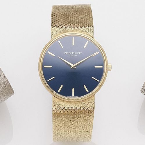 Patek Philippe. An 18k gold manual wind bracelet watch