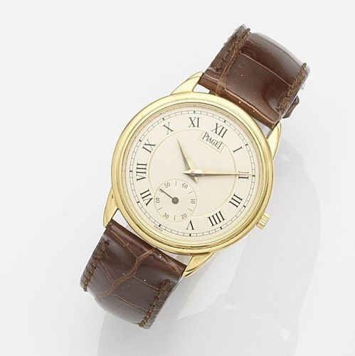 Piaget. An 18k gold manual wind wristwatch