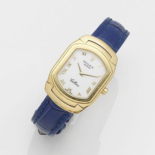 Rolex. A lady's 18k gold quartz wristwatch