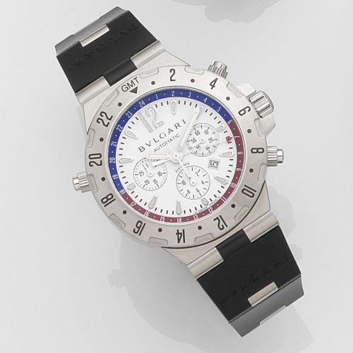 Bulgari. A stainless steel automatic calendar chronograph wristwatch