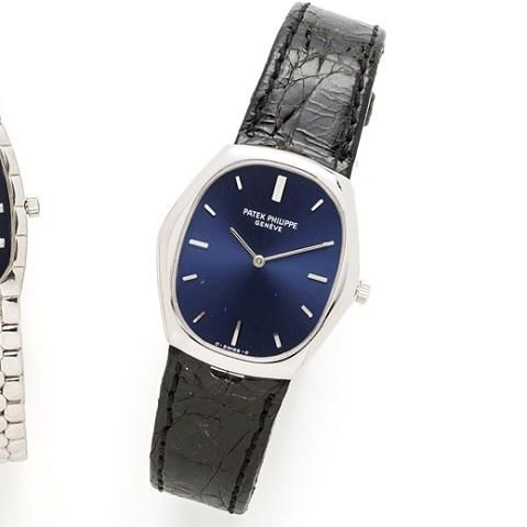 Patek Philippe. An 18K white gold manual wind wristwatch