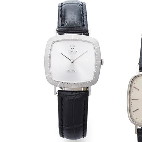 Rolex. An 18K white gold manual wind wristwatch