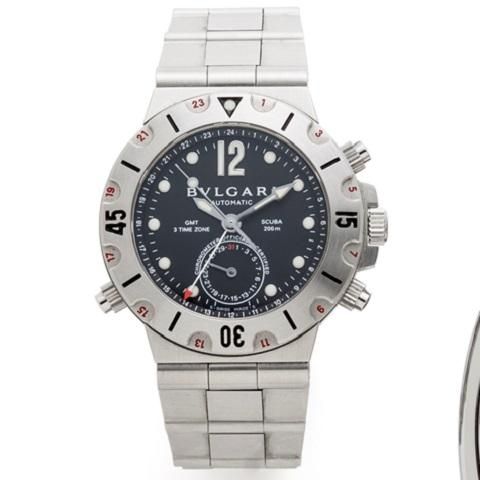 Bulgari. A stainless steel automatic calendar bracelet watch