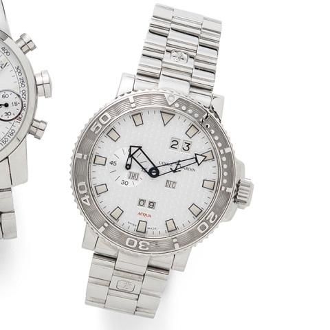 Ulysse Nardin. A stainless steel automatic perpetual calendar bracelet watch with box and papers