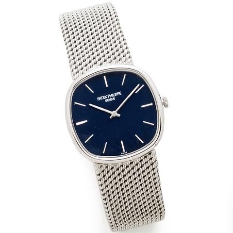 Patek Philippe. An 18K white gold manual wind bracelet watch