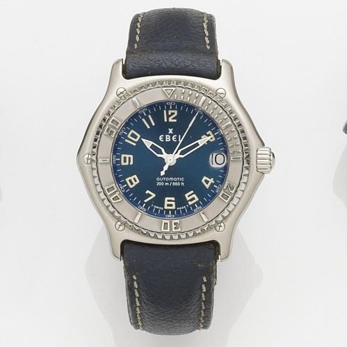 Ebel. A stainless steel automatic calendar wristwatch