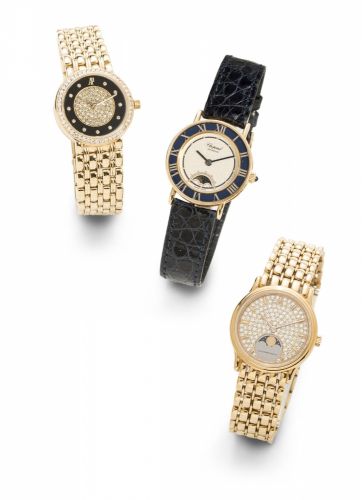Chopard. An 18K gold quartz wristwatch with moon phase