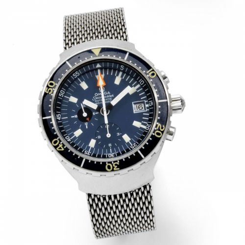 Omega. A stainless steel automatic calendar chronograph bracelet watch