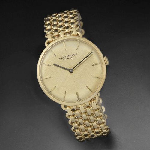 Patek Philippe. An 18K gold manual wind bracelet watch