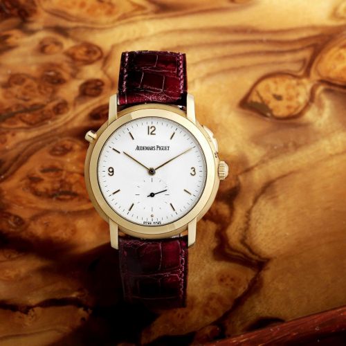 Audemars Piguet. A very fine and rare 18K rose gold Grande and Petit Sonnerie manual wind repeating wristwatch