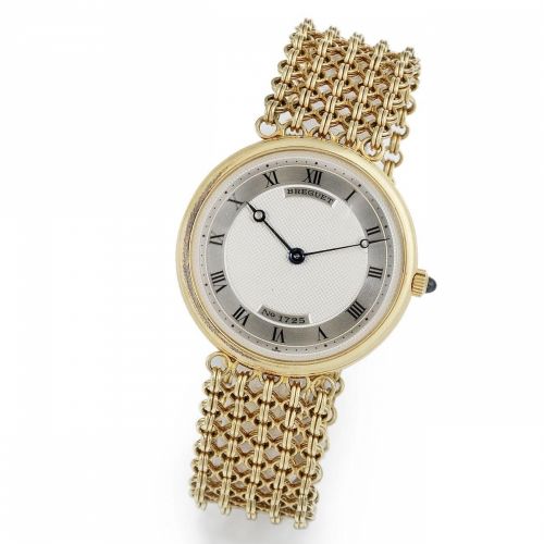 Breguet. An 18K gold manual wind bracelet watch
