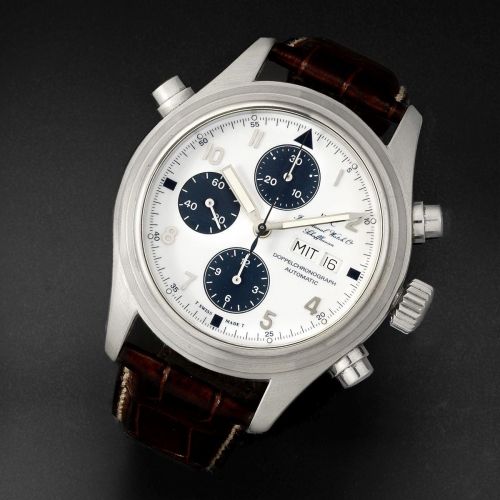 IWC. A stainless steel automatic calendar split second chronograph wristwatch