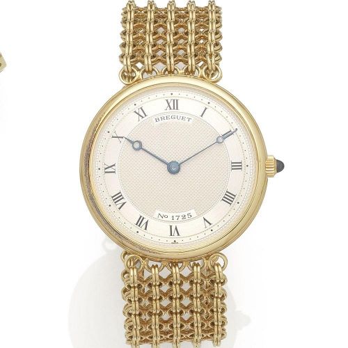 Breguet. An 18K gold manual wind bracelet watch
