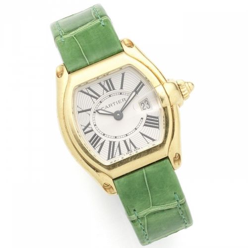 Cartier. An 18K gold quartz calendar wristwatch