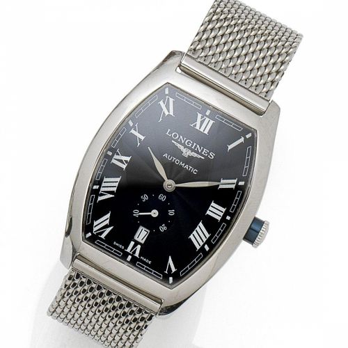 Longines. A stainless steel automatic calendar bracelet watch
