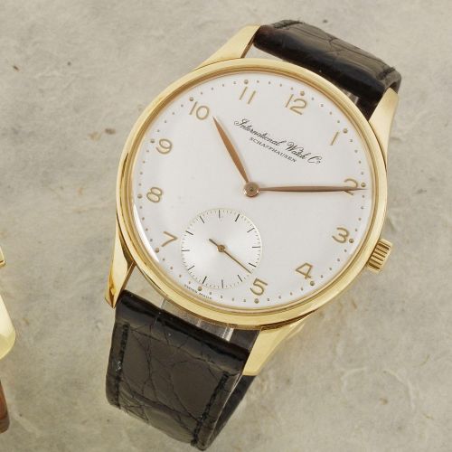 IWC. An 18K gold limited edition manual wind wristwatch