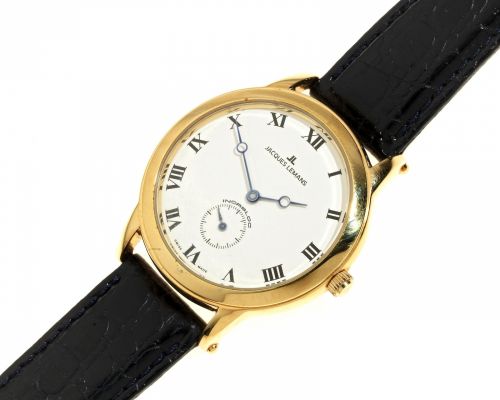 Jacques Lemans. A gold plated manual wind wristwatch