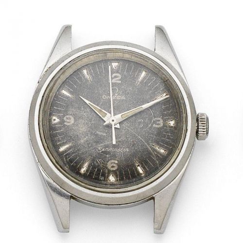 Omega. A stainless steel centre seconds Pakistan Air Force military issue manual wind watch with screw down back