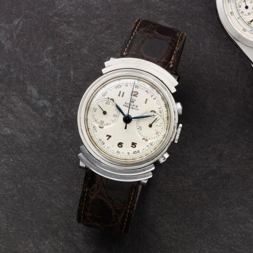 Rolex. A stainless steel manual wind chronograph wristwatch with stepped hooded lugs