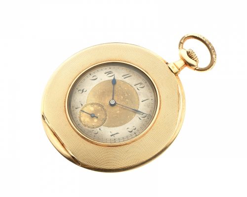 Tavannes Watch Co. A 14K gold keyless wind open face pocket watch