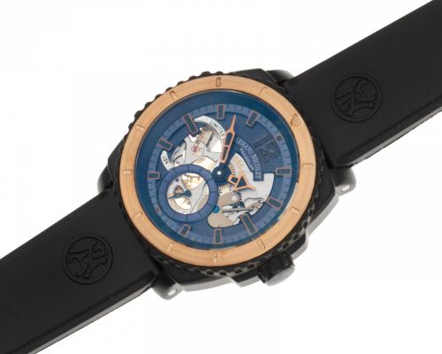 Armand Nicolet. A titanium manual wind semi-skeletonised wristwatch