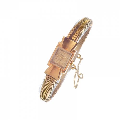 Lanco. A lady's 14K gold manual wind bracelet watch