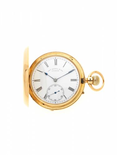 Thomas Russell & Son, 18 Church Street, Liverpool. An 18K gold keyless wind full hunter pocket watch