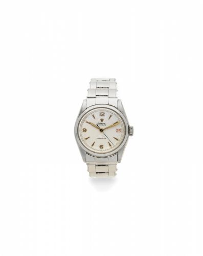 Rolex. A stainless steel manual wind calendar bracelet watch