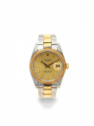 Rolex. A stainless steel and gold automatic calendar bracelet watch