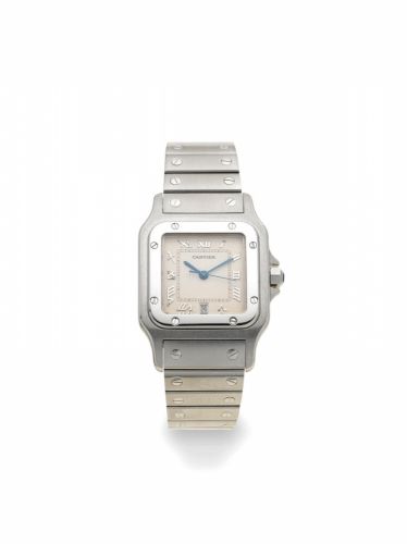 Cartier. A stainless steel quartz calendar bracelet watch