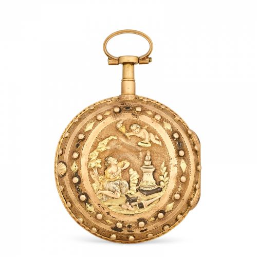 Two vari colored gold verge watches