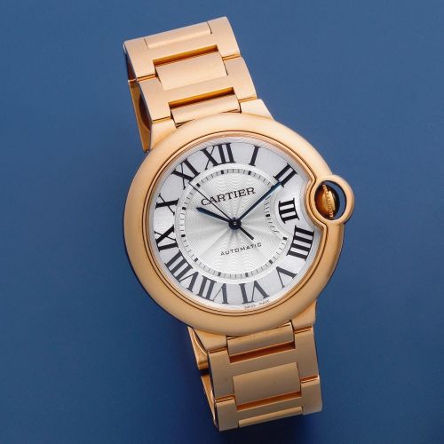 Cartier. An 18K rose gold automatic bracelet watch