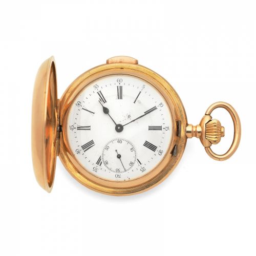 Le Phare. An 18K gold keyless wind minute repeating full hunter pocket watch